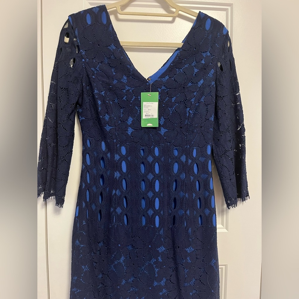 Lace long sleeve cocktail dress, NWT